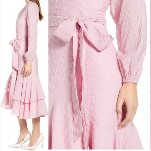 Rachel Parcell Seersucker long sleeve wrap dress - Picture 7 of 11